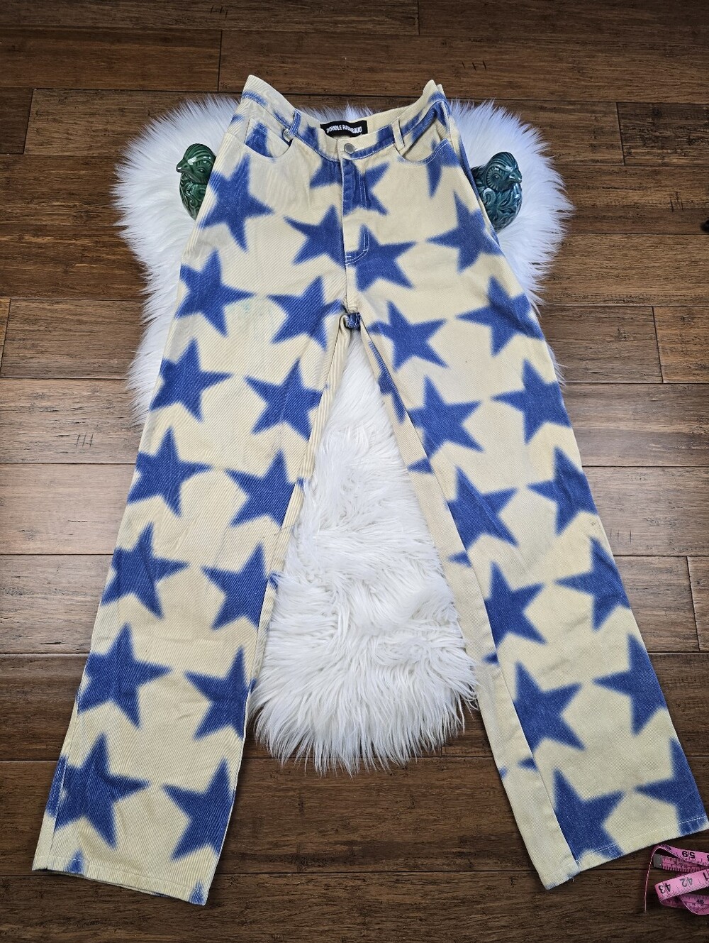 Double Rainbouu Star Print Jeans FLAWED Size Small